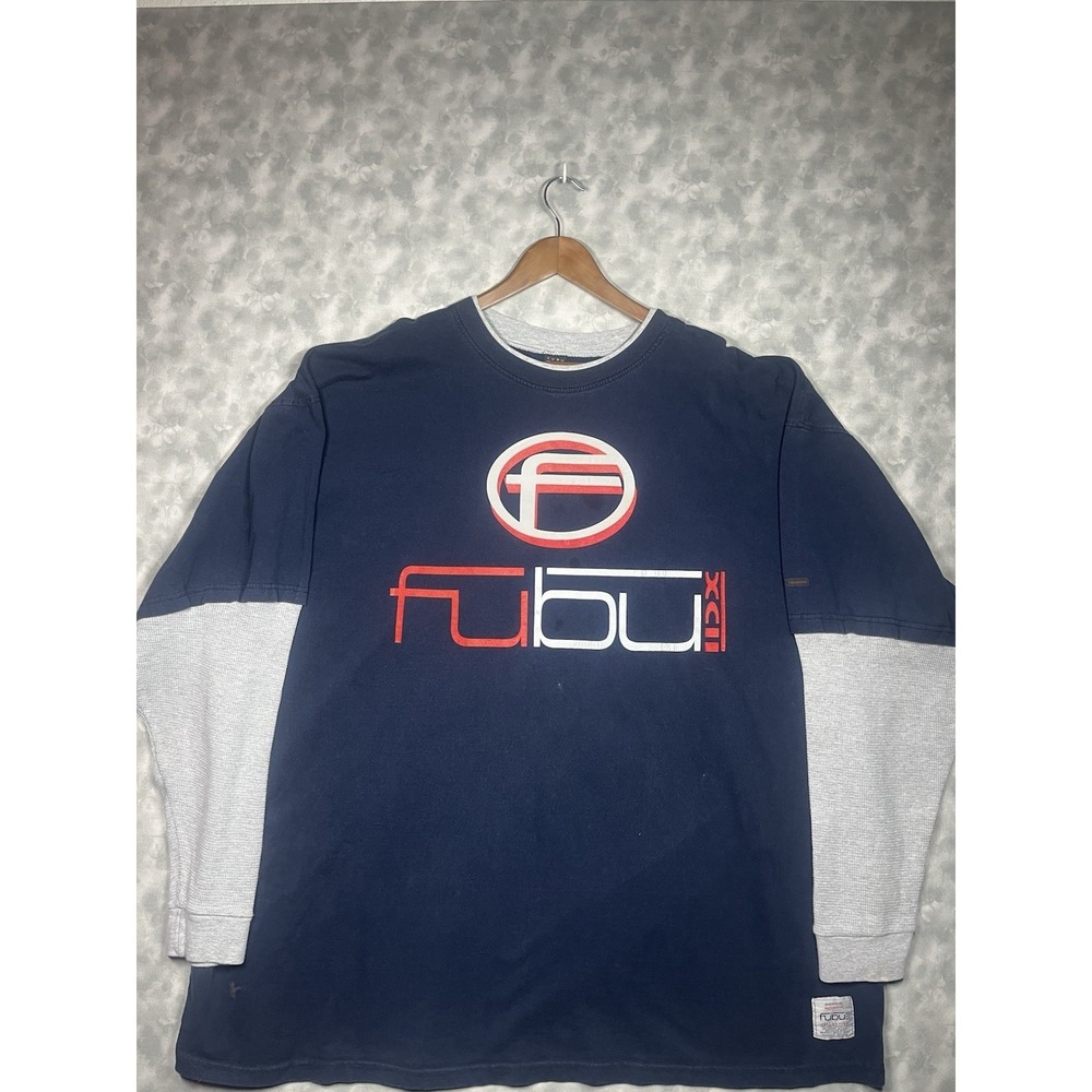 90s Y2K Fubu The Collection baggy ghetto Long Sleeve Tshirt rare hip hop Size 5X